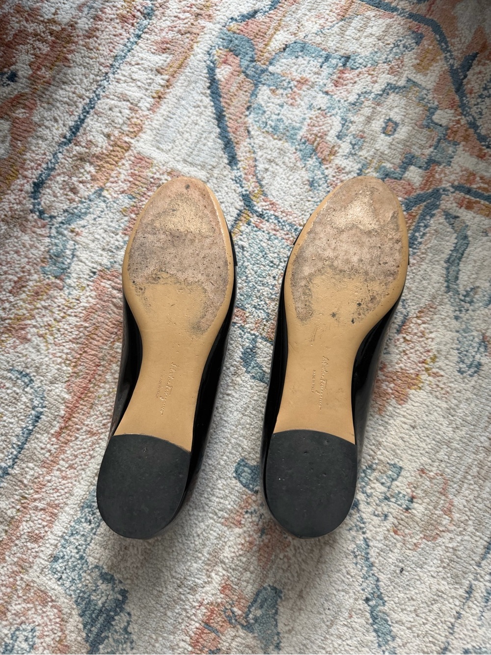 Salvatore Ferragamo Black Varina Patent Leather Bow Ballerina Flats - Picture 5 of 6